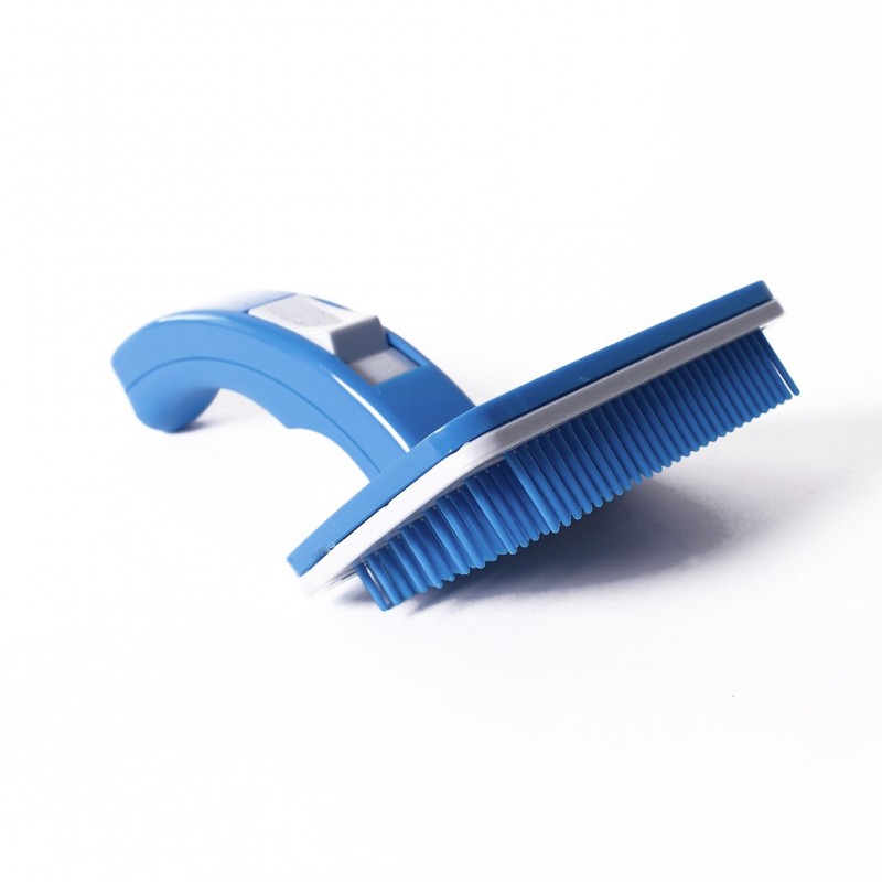 Brosse Auto-nettoyante Pour Chien/chat - Poils Arrondis, Bouton Unique Pour Retirer Les Poils, Poignée Ergo