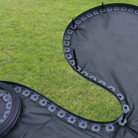 Bordure De Jardin Flexible 10 M X 5 Cm – épaisseur 4,7 Mm, Livrée Avec 30 Piquets, Pour Allées, Massifs, Délimitation