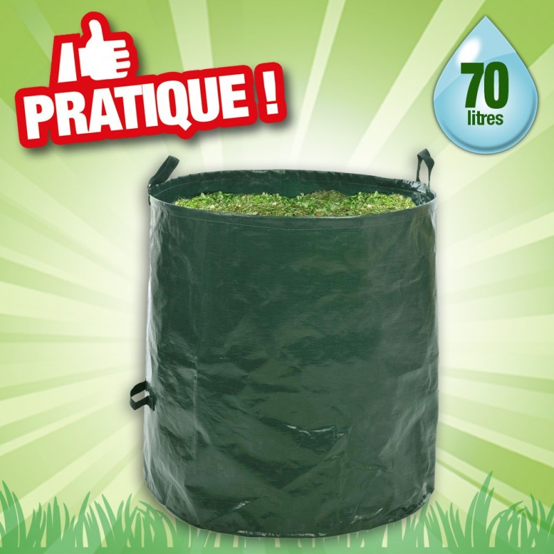 5 Sacs à Déchets Jardin 120L Ultra-résistants - Polypropylène Tissé, Poignées Renforcées, Pour Feuilles Et Débris