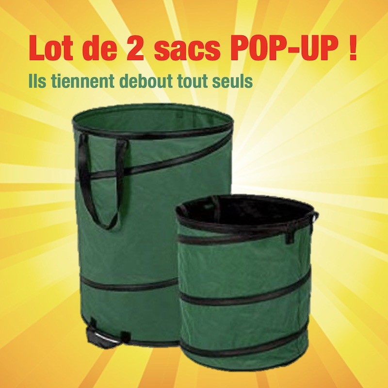 POP-UP Jardin Déchets 100 L double coutures Sac Rasensack de 