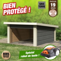 outiror Abri tondeuse robotisee2 gris terre 207601210041