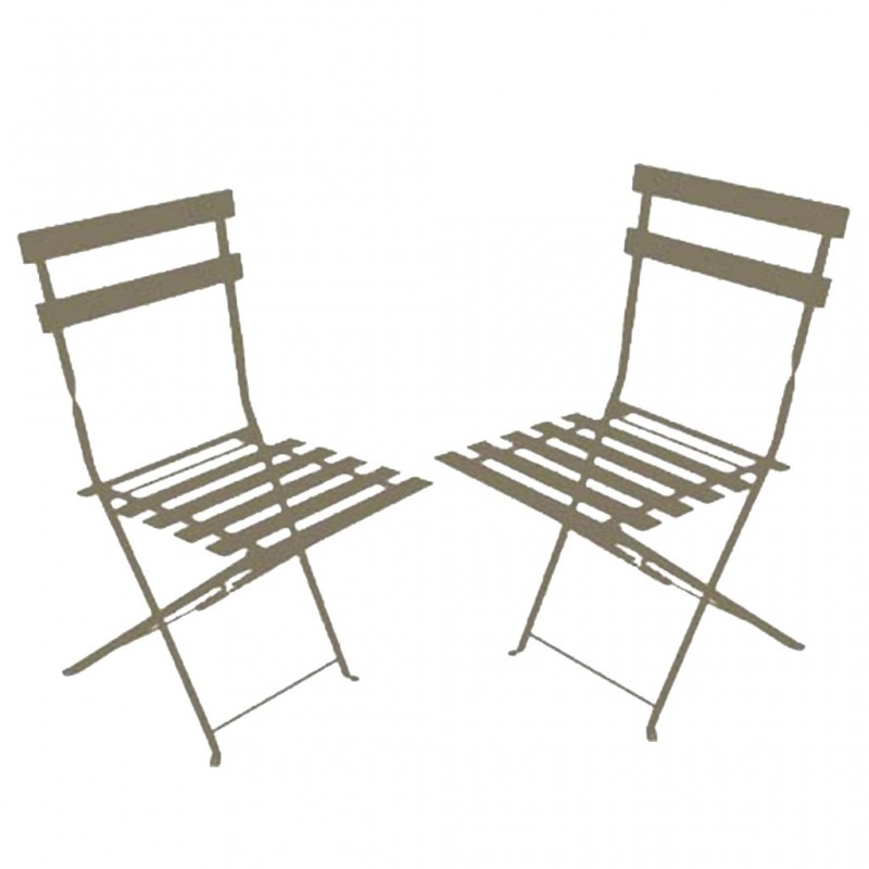 chaise de jardin pliante bistrot taupe lot de 2