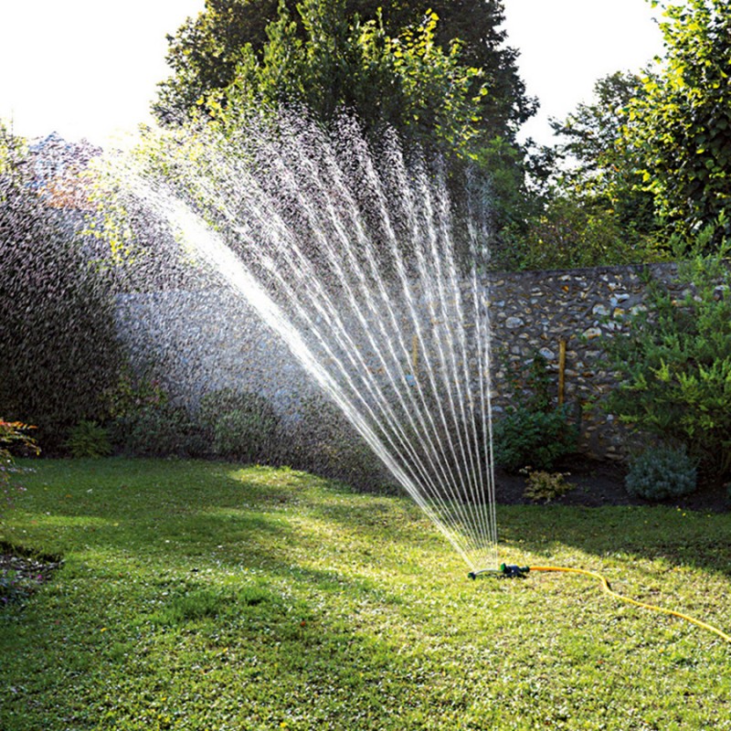 Arroseur Oscillant Fiskars 150-300m² - Avec Filtre Acier & Nettoyeur Buses | Noir/Orange