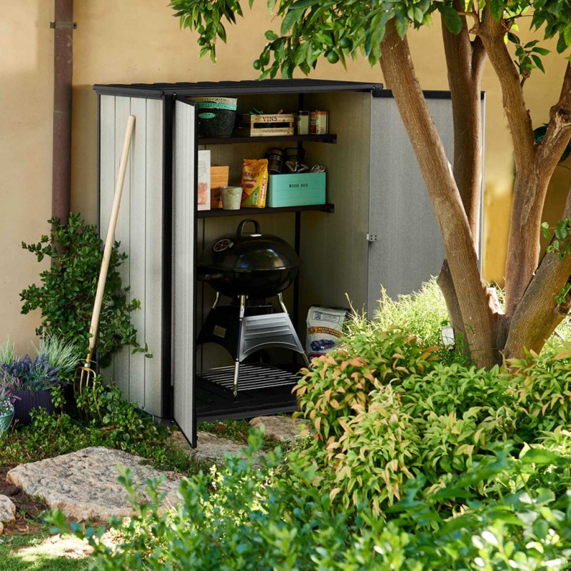 armoire jardin resine haute brossium ® 1400l gris