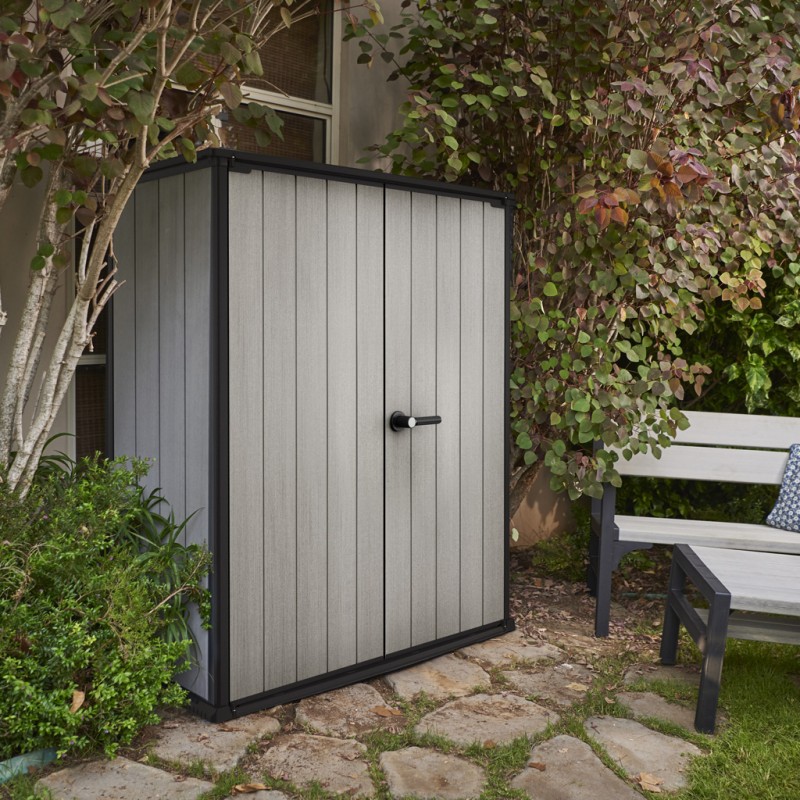 armoire jardin resine haute brossium ® 1400l gris