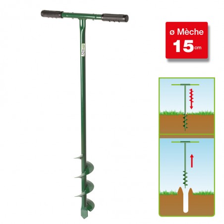 TARIÈRE MANUELLE HAUTEUR 100 CM DIAM 15 CM