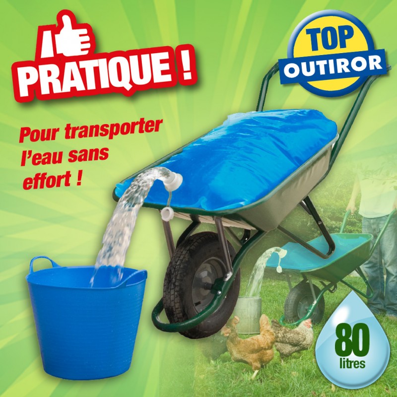 H2go 80l Transport Eau Sac de Brouette Utilisation pour Jardins & Fermes 