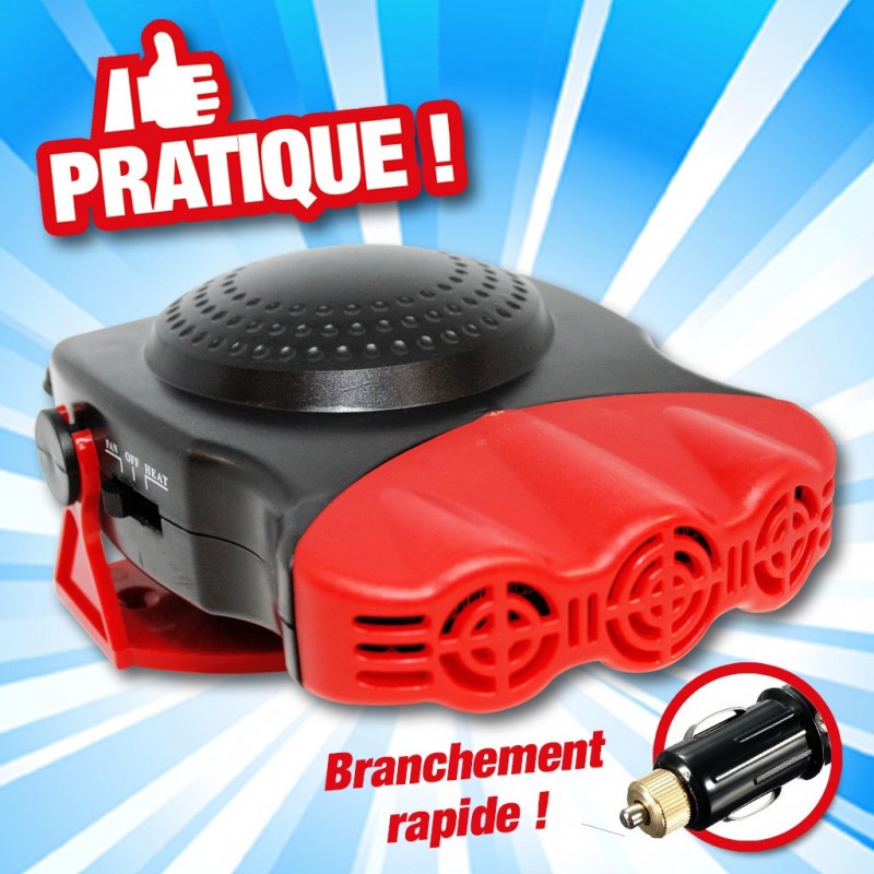 Ventilateur Chauffant De Voiture 12V - Désembueur Et Dégivreur, 200W, Réglable 180°