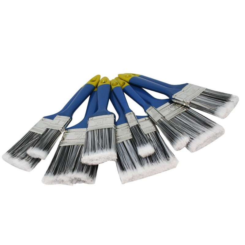 Lot 10 Pinceaux Éponge Mousse + Palette – Pinceaux Peinture Bois Manche Pour Loisirs Créatifs Vernis