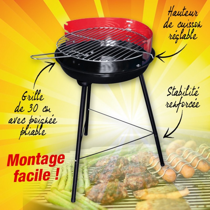MINI BARBECUE 33 CM DE DIAMÉTRE X 43 CM DE HAUT | Equipement Barbecue le barbecue à prix mini