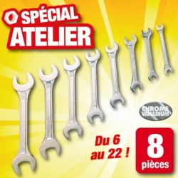 Jeu De 5 Clés à Douille Plate Avec Anneau à Cliquet - Rolson - Chromé - 6 à 21 Mm