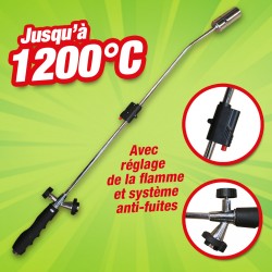 outiror : bruleur de mauvaises herbes aluminium flamme reglable