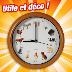 outiror - horloge murale motif animaux