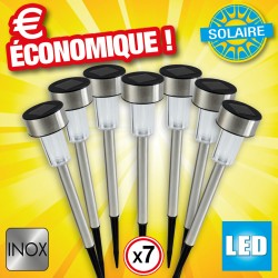 outiror - Bornes solaire inox lot de 7 pcs