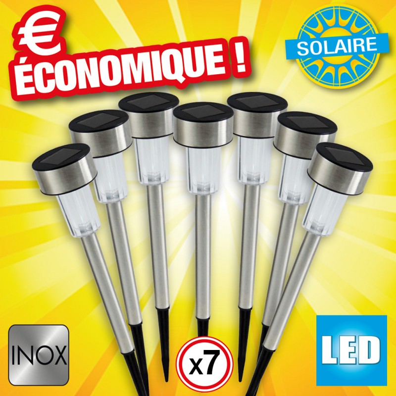 outiror - Bornes solaire inox lot de 7 pcs outiror - Bornes solaire inox lot de 7 pcs