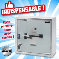 outiror - Armoire à pharmacie inox - 30x30x12 cm