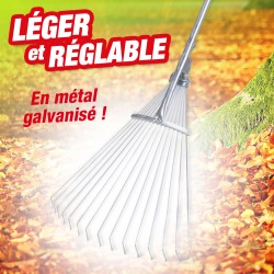 outiror - rateau metal galvanise réglable