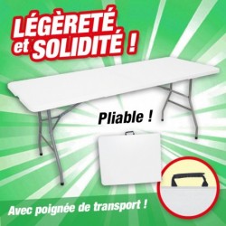 outiror table pliante rectangulaire blanche avec charnieres 135011180001
