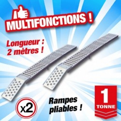 outiror lot de 2 rampes de levage pliantes multifonction 1t 134011180048
