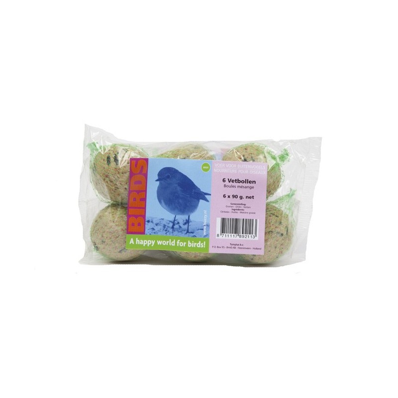 6 boules de graisse pour oiseaux du jardin 6 boules de graisse pour oiseaux du jardin
