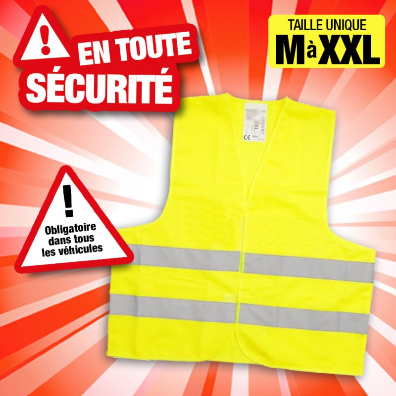 OUTIROR - Gilet de sécurité taille unique M-XXL jaune