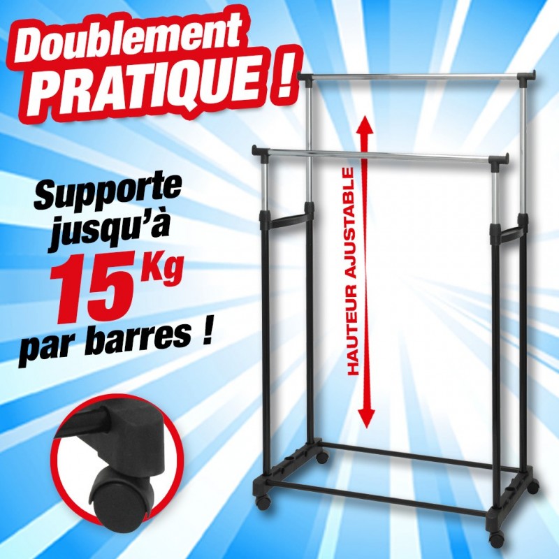 outiror-penderie-sur-4-roues-cadre-metal-18mm-2-barres-noir-124001190100 outiror-penderie-sur-4-roues-cadre-metal-18mm-2-barres-noir-124001190100
