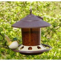 mangeoire à oiseaux à suspendre marron