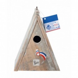 nichoir triangulaire en bois blanchi