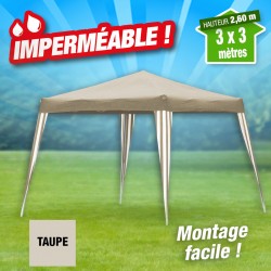 Outiror - Tente de jardin pliable couleur taupe - 01
