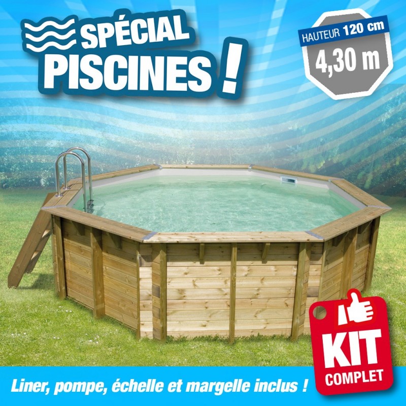Piscine Hors Sol 430 H120cm Liner Gris 75100ème