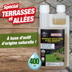Outiror - Desherbant bio contrôle ultra concentre 400ml cours allees terrasses