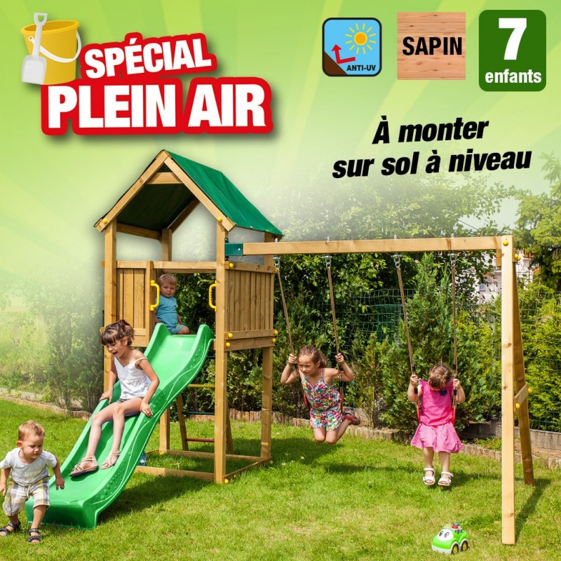 outiror Aire de jeu maisonnette jardin bois Pollux 176009190031 outiror Aire de jeu maisonnette jardin bois Pollux 176009190031