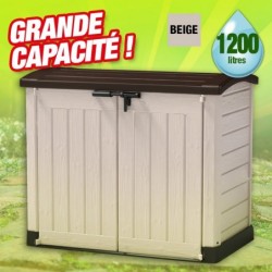 outiror Coffre jardin resine Multifonctions 1200L beige 176009190116