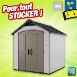 outiror Abri jardin resine MONFORT 759 6 5 m2 gris clair 176009190120
