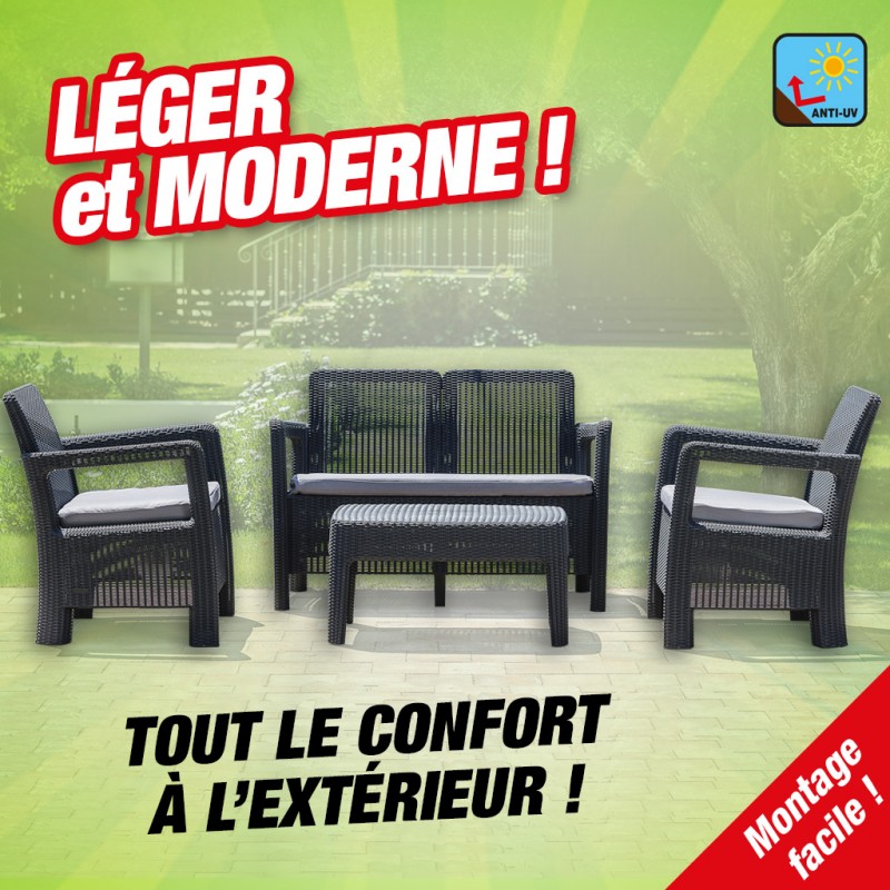 outiror Salon de jardin resine bas anthracite TARIFA 176009190094 outiror Salon de jardin resine bas anthracite TARIFA 176009190094