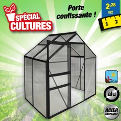 outiror Serre jardin polycarbonate 2.3 m2 anthracite 176009190107-2