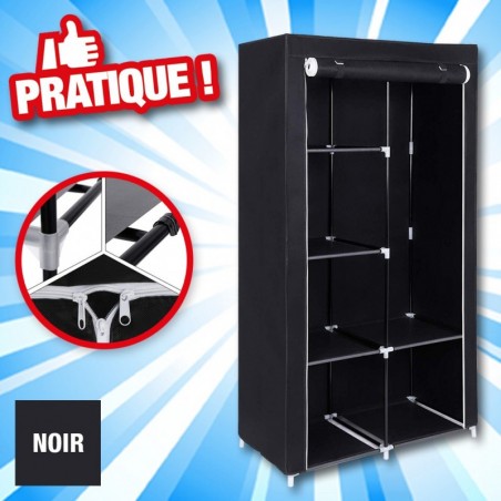 Armoire Penderie Tissu Noir