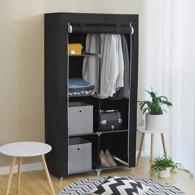 Armoire penderie tissu Noir