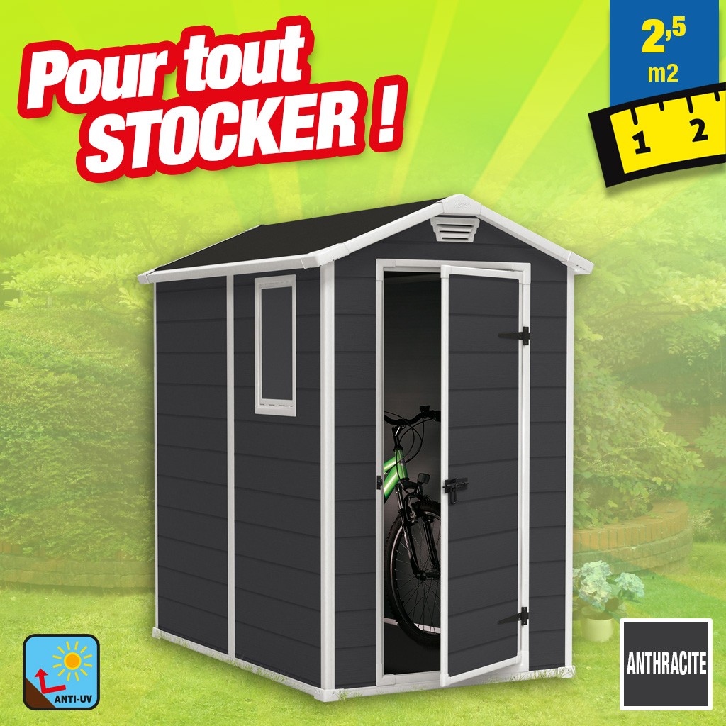 HTTPS: OUTIROR.COM IMG P 1 5 4 2 1 15421.JPG Keter - Abri jardin en r&eacute;sine premium 46 sp - 2,5 m&sup2; - Anthracite