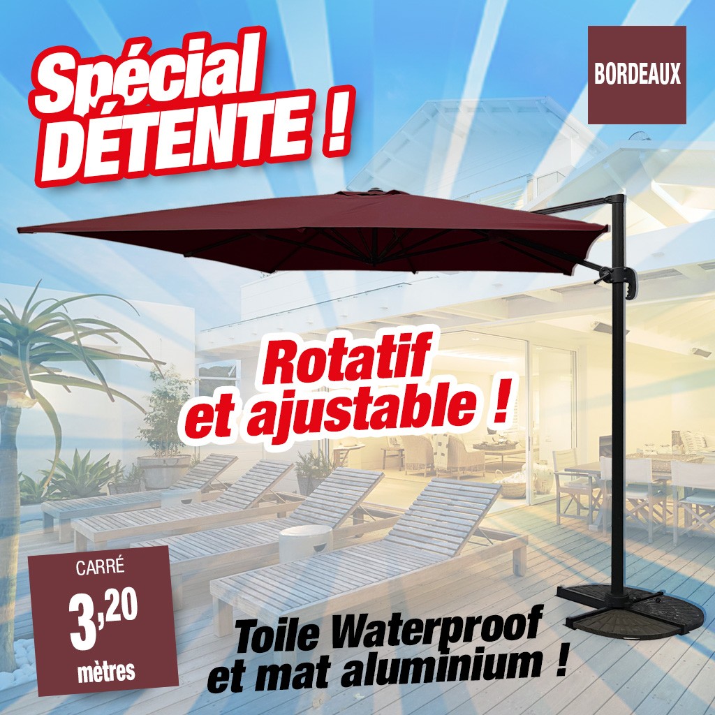 HTTPS: OUTIROR.COM IMG P 1 5 9 4 4 15944.JPG Parasol d&eacute;port&eacute; carr&eacute; 3,2x3,2 - bordeaux - KETER - 14-700604