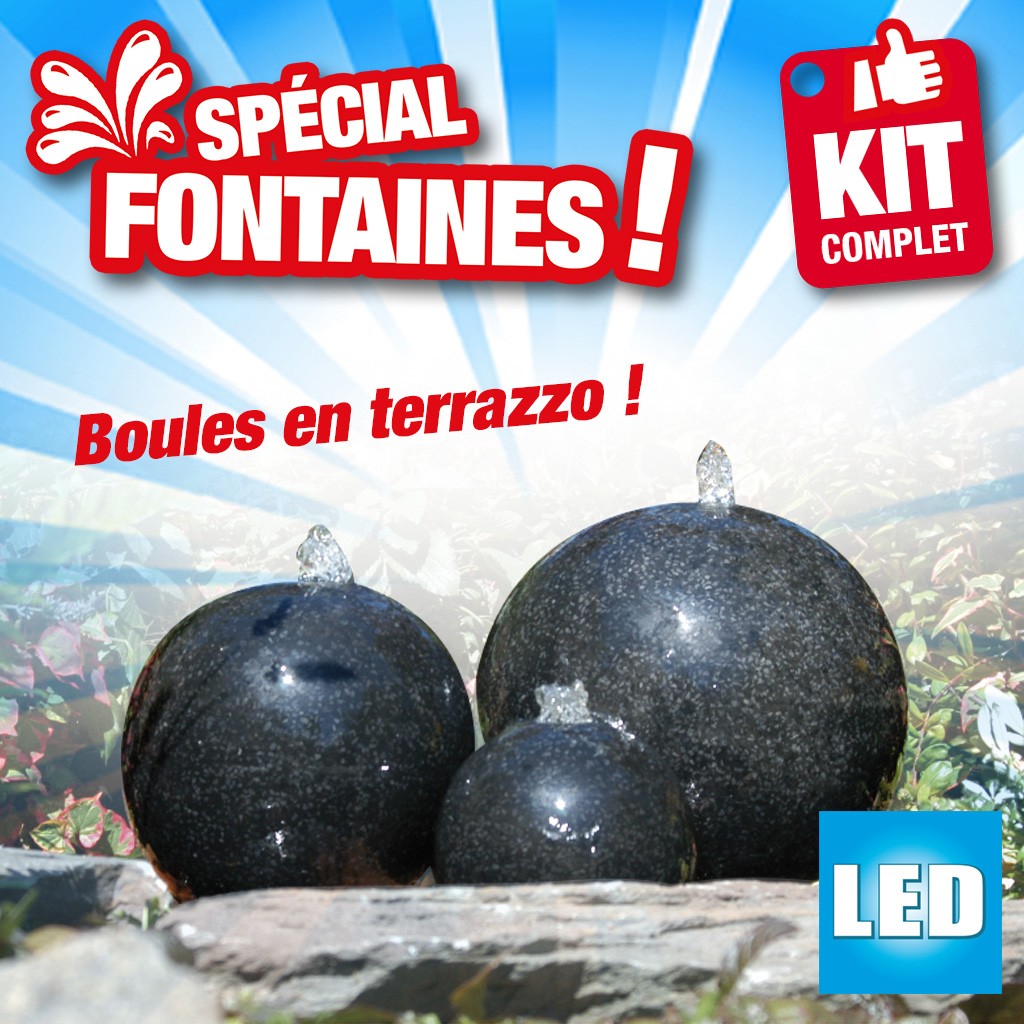 HTTPS: OUTIROR.COM IMG P 5 9 7 9 5979.JPG Kit fontaine UBBINK London 3 boules + pompe, noir, H.32 cm