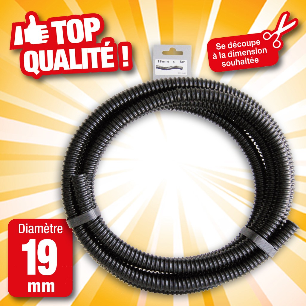 HTTPS: OUTIROR.COM IMG P 6 2 0 3 6203.JPG Tuyau pr&eacute;emball&eacute; 19 mm x 5 m - Noir