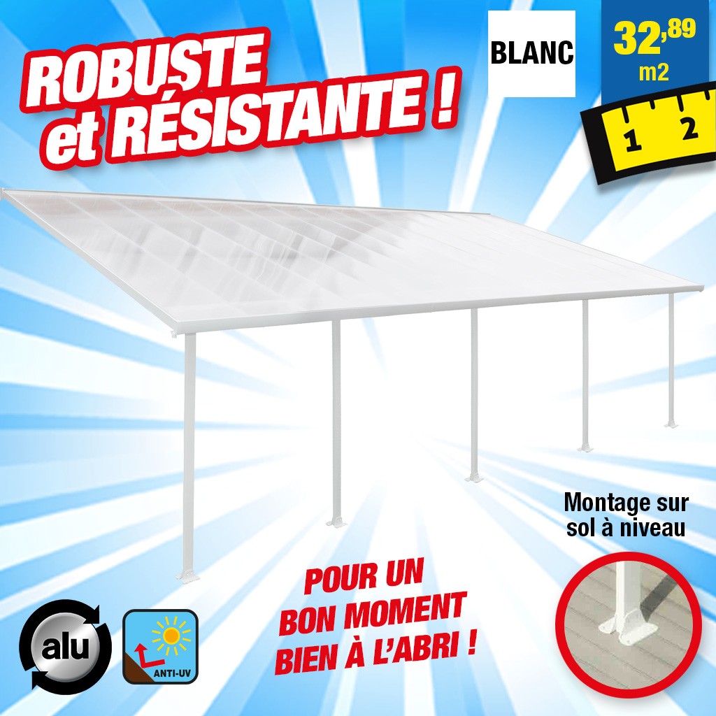 HTTPS: OUTIROR.COM IMG P 9 2 6 3 9263.JPG Chalet&jardin - Toit de terrasse feria patio cover 4 x 8 m - Blanc