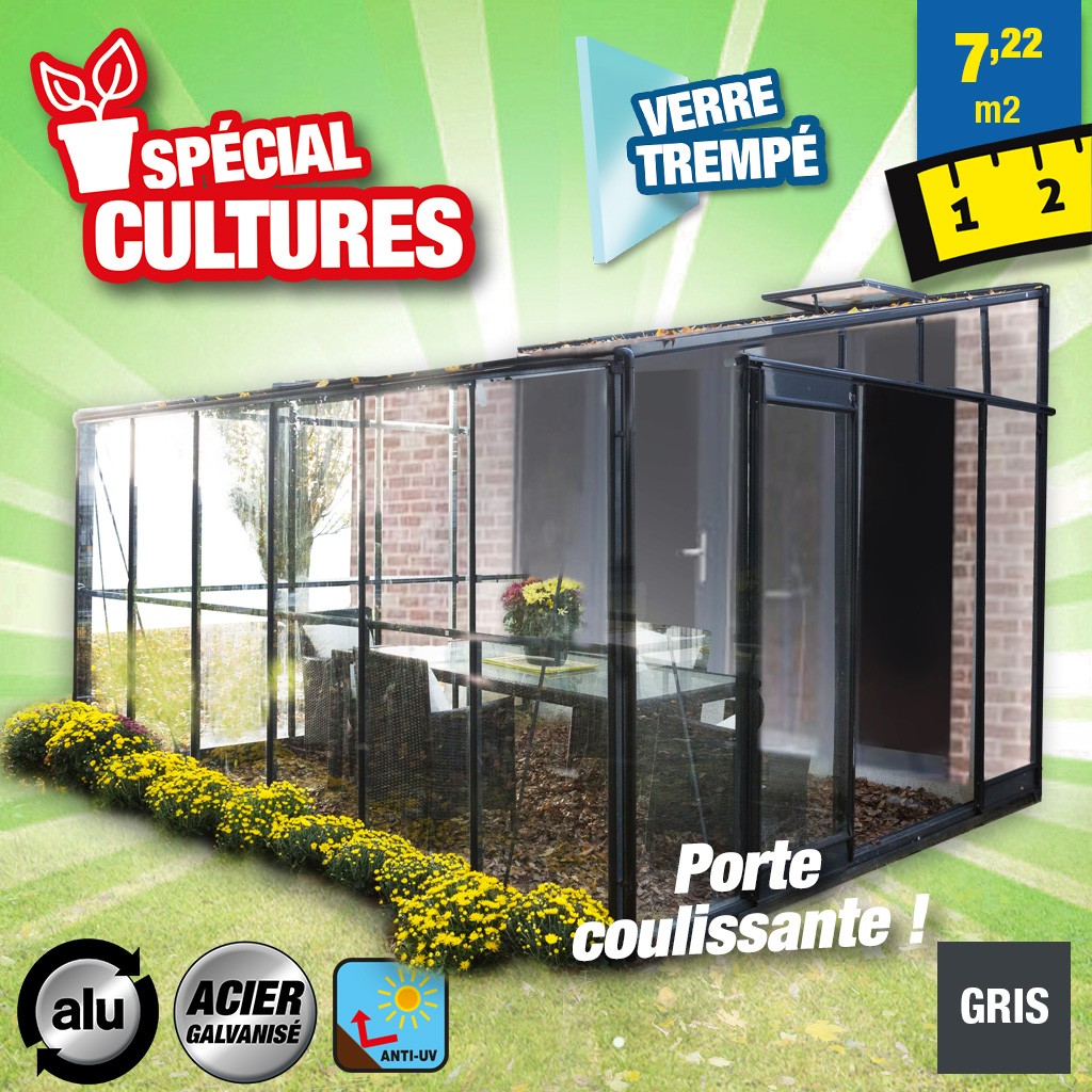 HTTPS: OUTIROR.COM IMG P 9 5 2 9 9529.JPG V&eacute;randa en Verre et Aluminium Anthracite Solarium 7,22 m2