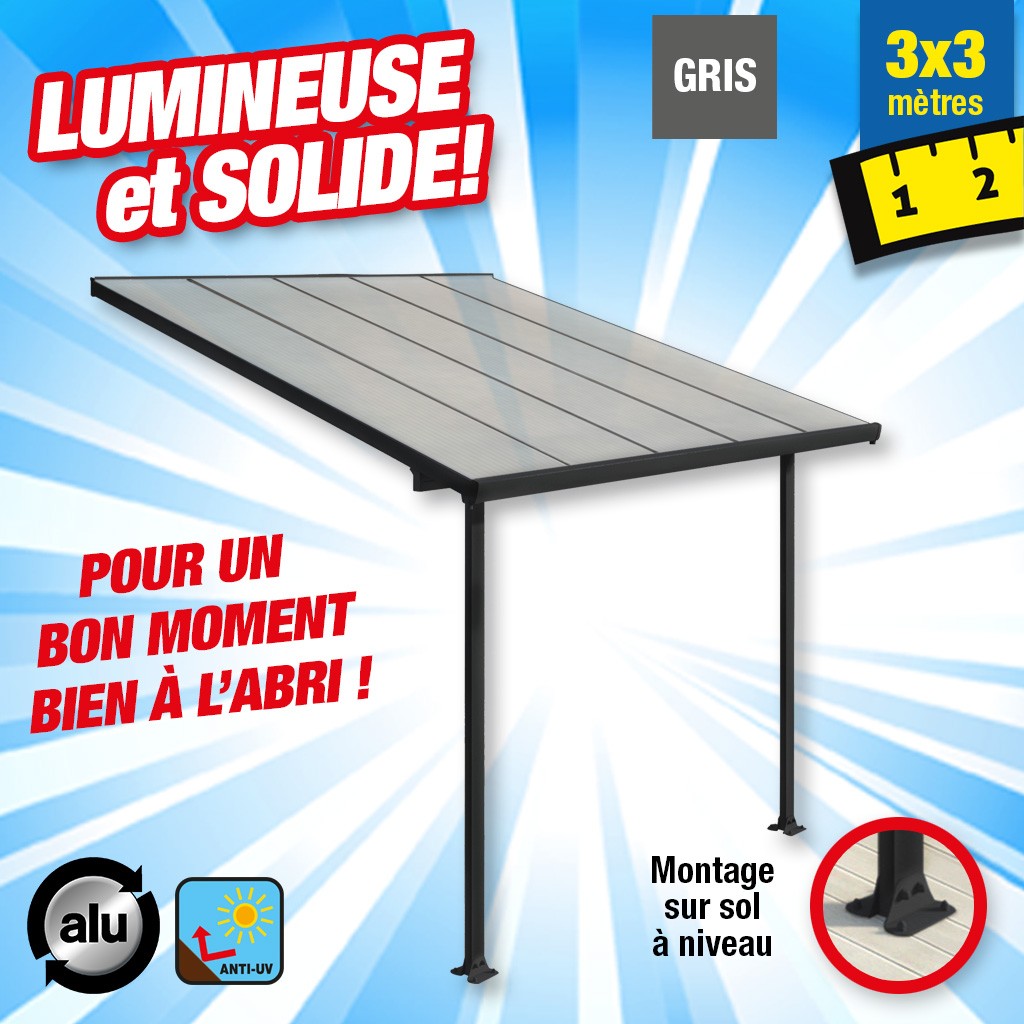 HTTPS: OUTIROR.COM IMG P 9 6 0 1 9601.JPG Habitat Et Jardin Pergola Patio - 3 x 3 x 2.60 m - 9m&sup2;